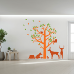 muurstickers-boom-bosdieren-3kleuren