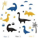 Muurstickers Dino 3 kleuren - Afbeelding 3