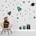 Muurstickers Ruimteset | twee kleuren - Afbeelding 2