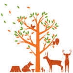 muurstickers-boom-bosdieren