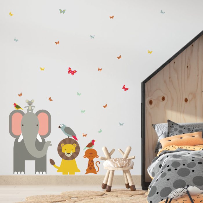 muurstickerset-dierentoren-olilfant-kidzstijl Muurstickers Dieren Olifant - Afbeelding 2