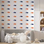 Muursticker vintage vliegtuig set | kleur naar keuze - Afbeelding 2