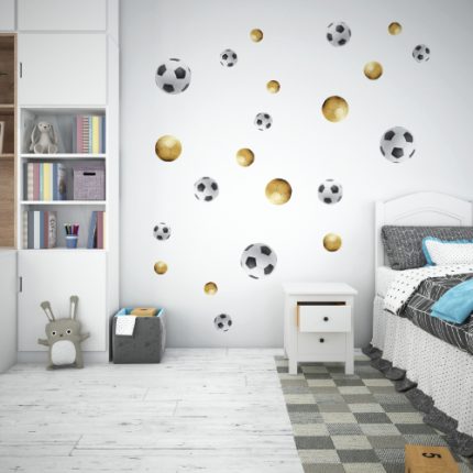 muurstickerset-voetballen-goud-kidzstijl