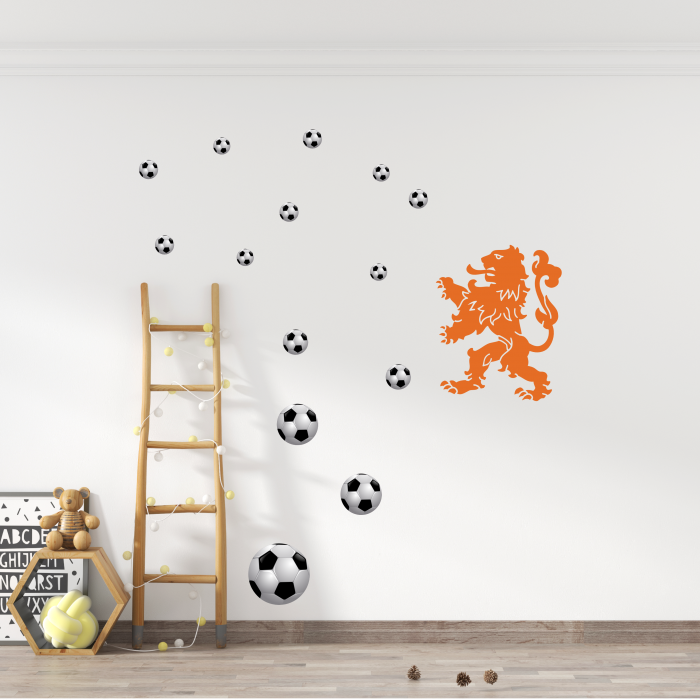 Muursticker Oranje WK Leeuw - Afbeelding 2