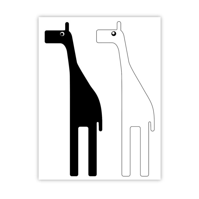 poster-giraffe-zwart-wit