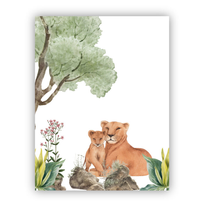 Poster Leeuwen in de jungle - Afbeelding 1