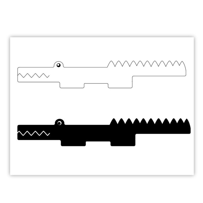 poster-krokodil-zwart-wit