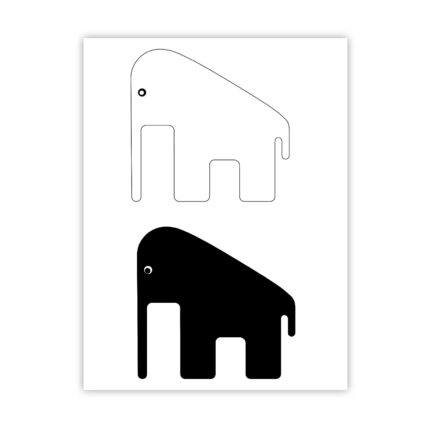 poster-olifant-zwart-wit