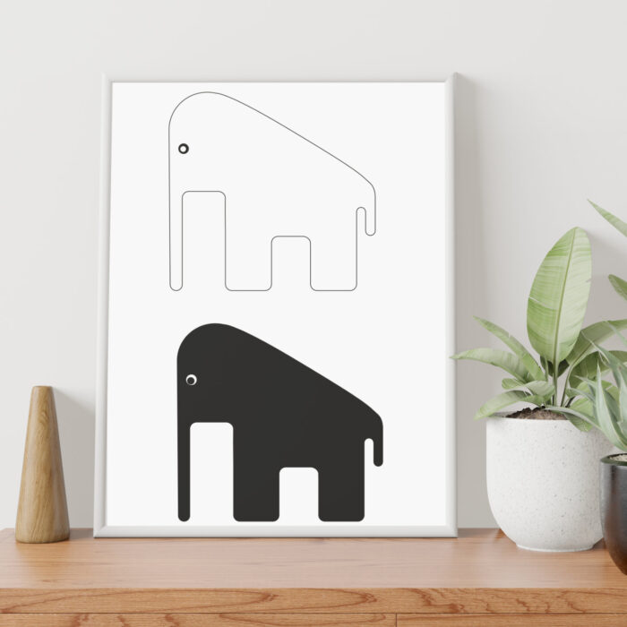 poster-olifant-zwart-wit-kidzstijl