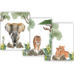 Posterset Dieren in de jungle