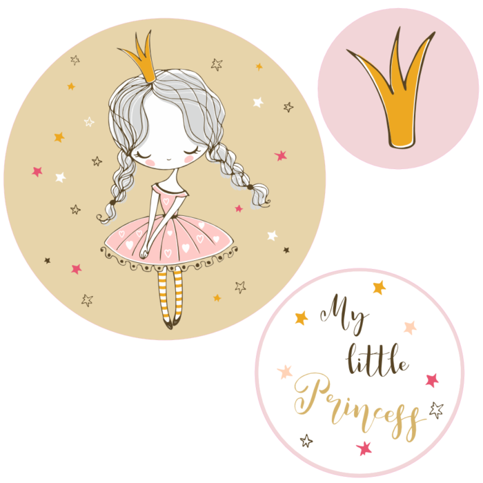 prinses-tekst-muurstickerset-rond prinses-tekst-muurstickerset-rond