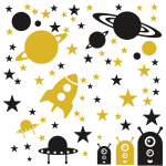 Muurstickers Ruimteset Groot | twee kleuren