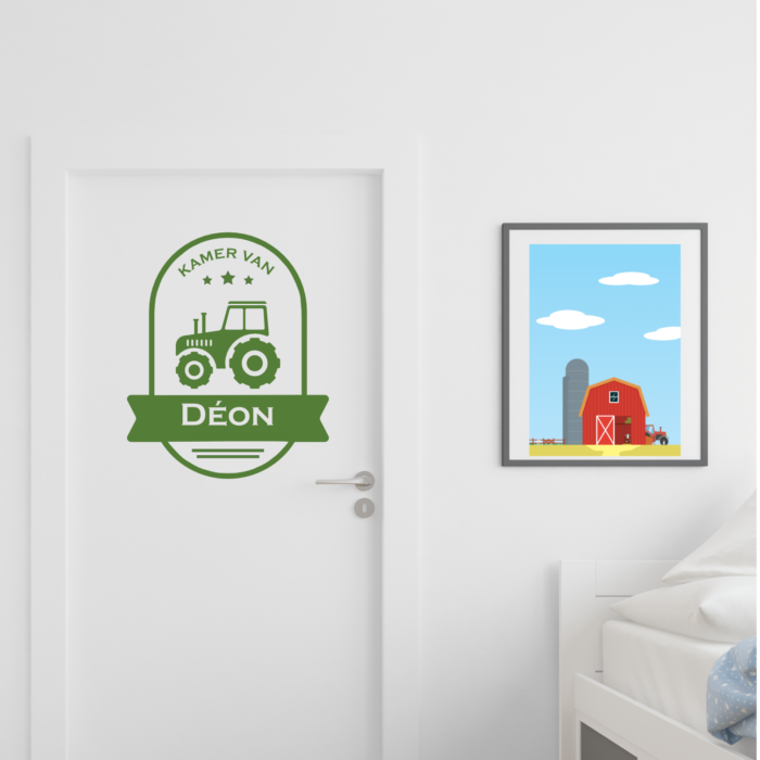 tractor-naam-muursticker-kidzstijl