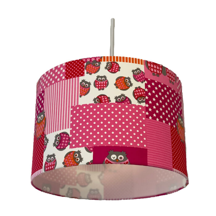 Basis fotobestand kinderlamp Kinderlamp roze met uiltjes Ø30 cm | OP=OP - Afbeelding 1