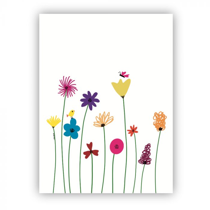 poster-bloemen-vogel