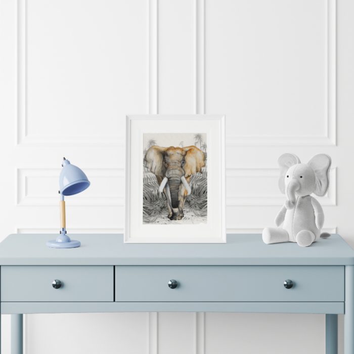 poster-olifant-grijs-kidzstijl