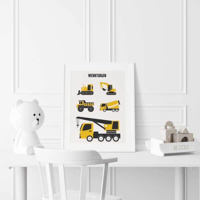 poster-werktuigen-geel-kidzstijl