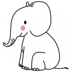 muursticker-olifant-roze-wangen