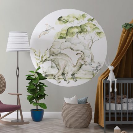 muurcirkel-Parasaurolophus-kidzstijl