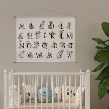 textielposter-dino-world-alfabet-kidzstijl