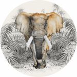 muurcirkel-olifant-grijs