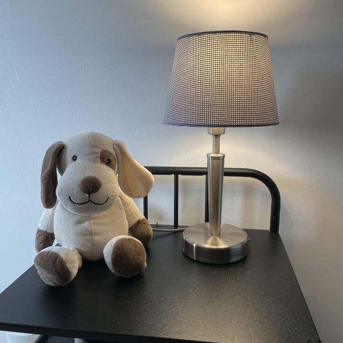 Tafellamp (lampenkapje) kinderkamer Blauwe ruit | OP=OP - Afbeelding 2