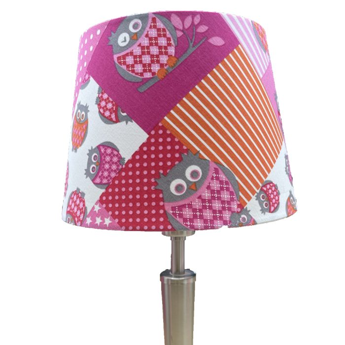 Kinderlamp tafellamp roze met uiltjes OP=OP Tafellamp (lampenkapje) kinderkamer Roze met uiltjes | OP=OP - Afbeelding 1
