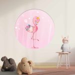 Muurcirkel Flamingo | Ø 40 tot 140 cm - Afbeelding 2