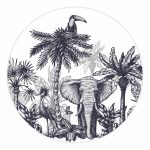 muurcirkel-jungle-zilver