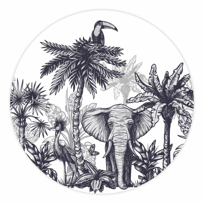 muurcirkel-jungle-zilver