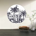 Muurcirkel Jungle Silver | Ø 40 tot 140 cm - Afbeelding 2