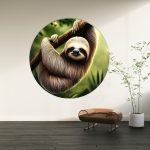 Muurcirkel Luiaard (2) | Ø 40 tot 140 cm - Afbeelding 2