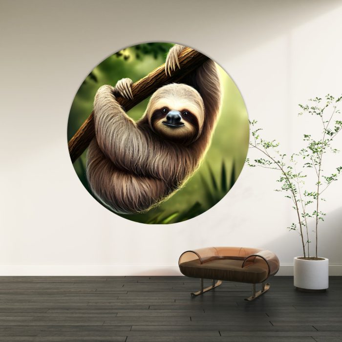 Muurcirkel Luiaard (2) | Ø 40 tot 140 cm - Afbeelding 2