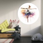 Muurcirkel Ballerina | Ø 40 tot 140 cm - Afbeelding 2