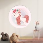 Muurcirkel Eenhoorn Shine | Ø 40 tot 140 cm - Afbeelding 2