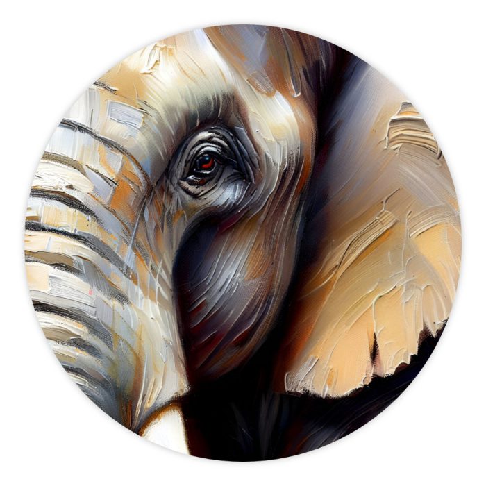 Muurcirkel Olifant | Ø 40 tot 140 cm - Afbeelding 1