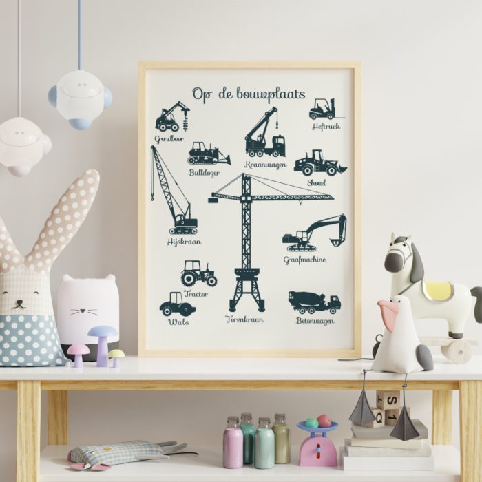 poster-op-de-bouwplaats-kidzstijl Poster Op de Bouwplaats - Afbeelding 2