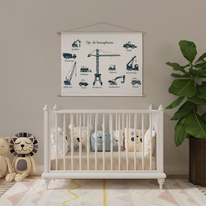 Textielposter Op de Bouwplaats - Afbeelding 2