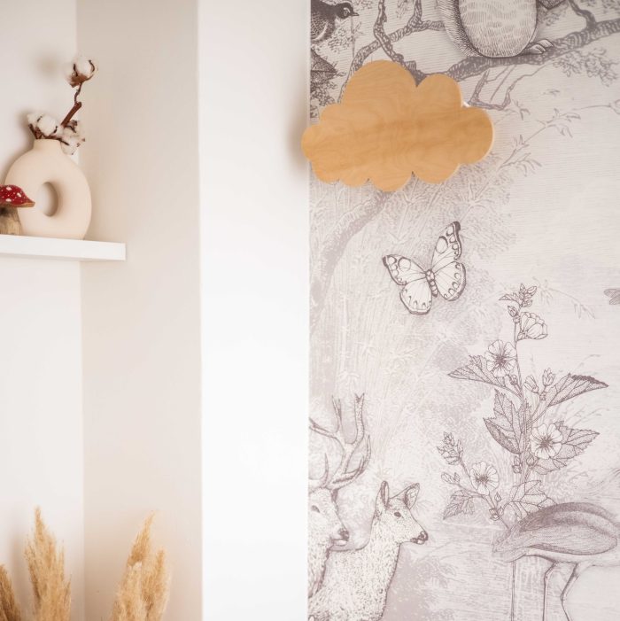 Houten Wandlamp Wolk - Afbeelding 2