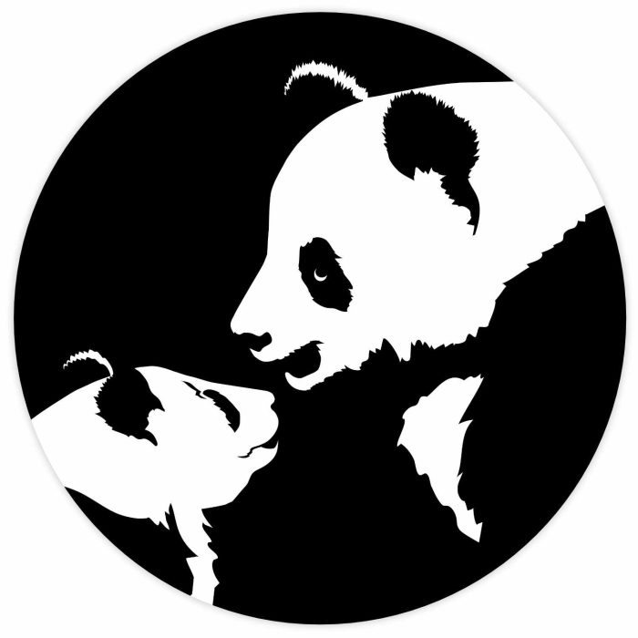 behangcirkel-panda Behangcirkel Panda - Afbeelding 1