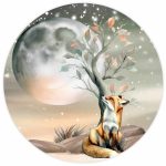 Behangcirkel Vos en Maan