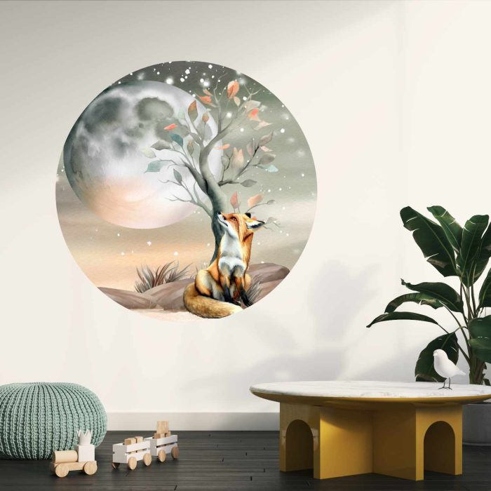 Behangcirkel Vos en Maan - Afbeelding 2