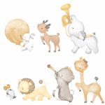 Muurstickerset Dierenparade