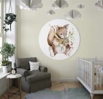 Behangcirkel Eekhoorn | Ø 40 tot 140 cm - Afbeelding 2