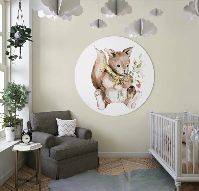 Behangcirkel Eekhoorn | Ø 40 tot 140 cm - Afbeelding 2