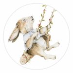 Behangcirkel Konijn op schommel | Ø 40 tot 140 cm