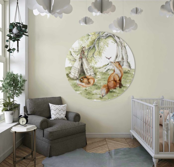 Behangcirkel Vos | Ø 40 tot 140 cm - Afbeelding 2