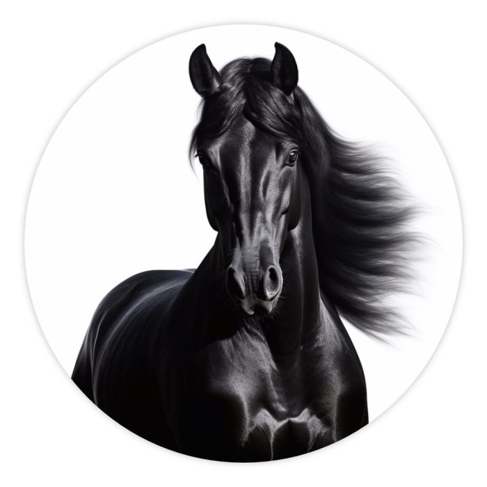 muurcirkel-friese-paard Muurcirkel Friese paard | Ø 40 tot 140 cm - Afbeelding 1