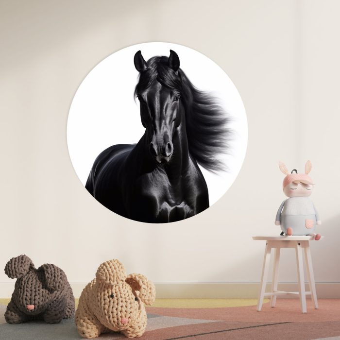 Muurcirkel Friese paard | Ø 40 tot 140 cm - Afbeelding 2