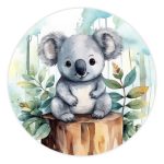 Muurcirkel Koala aquarel | Ø 40 tot 140 cm